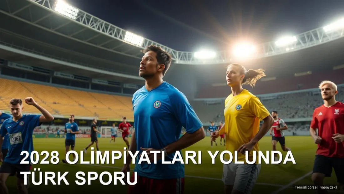 Stadyum ışıkları altında antrenman yapan sporcular, olimpiyat umudu