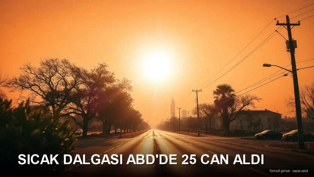 ABD'de sıcak hava dalgası — boş cadde üzerinde kızgın güneş ve sıcaklık pusu