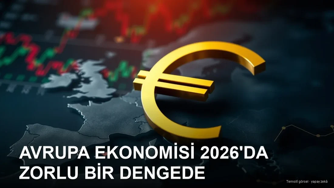 Avrupa haritası, finansal grafikler ve euro sembolü