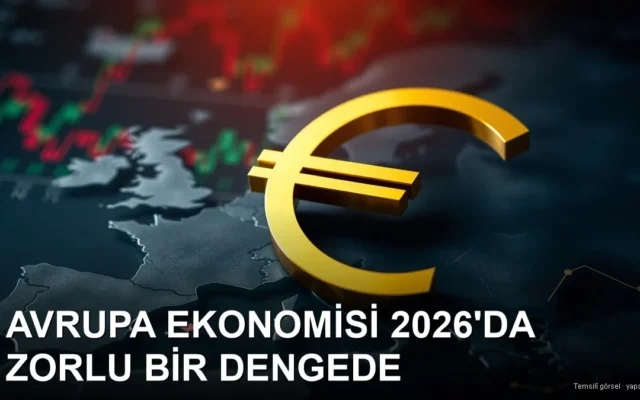 Avrupa haritası, finansal grafikler ve euro sembolü