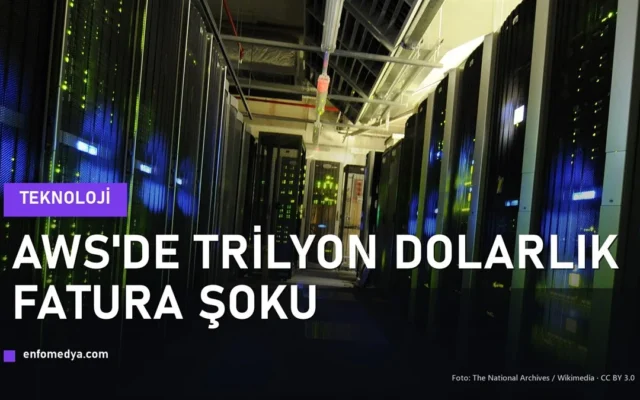 Karanlik bir veri merkezinde isikli sunucu raflari - AWS trilyon dolarlik fatura hatasi