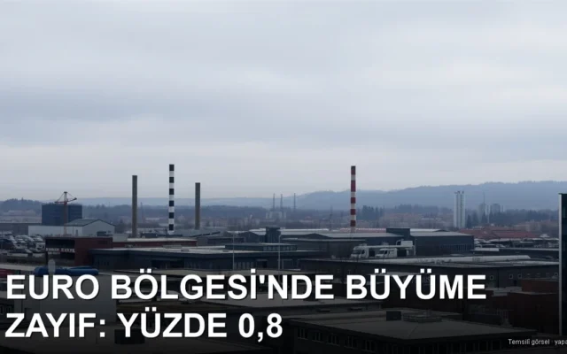 Gri gökyüzü altında Avrupa sanayi bölgesi, yavaş büyüme