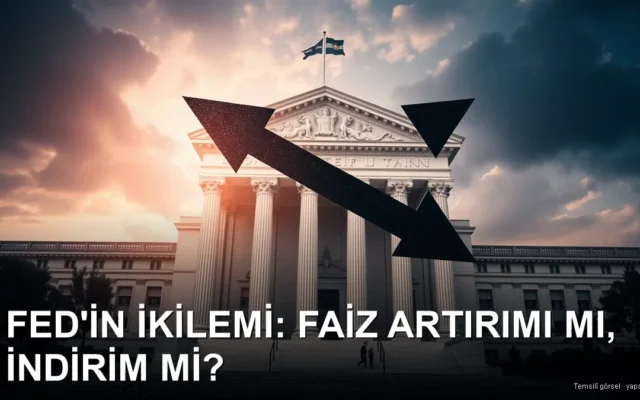 Zıt yönleri gösteren oklar ve merkez bankası, faiz ikilemi