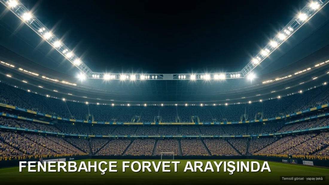 Gece stadyumunda sarı-lacivert tribün ve projektörler — Fenerbahçe transfer