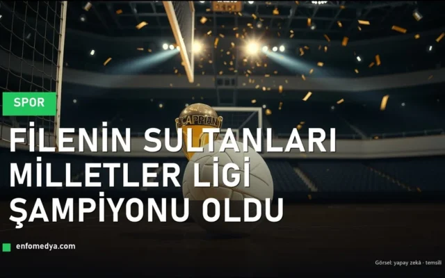 Filenin Sultanları Milletler Ligi şampiyonu — voleybol topu ve altın kupa