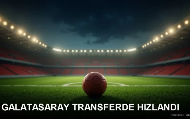 Gece stadyumunda saha ortasındaki top — Galatasaray transfer gündemi