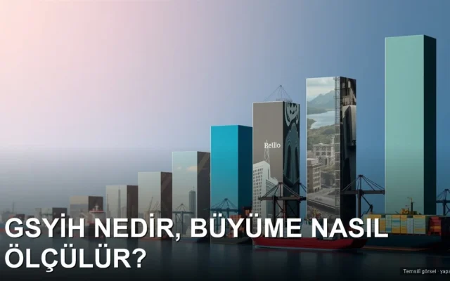 Yükselen grafik, fabrika ve ticaretle üretim gücü konsepti