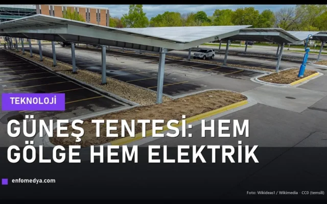 Güneş panelli gölgelik — elektrik üreten güneş tentesi