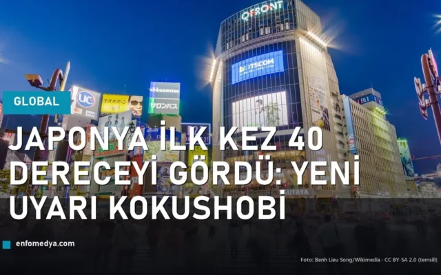 Japonya aşırı sıcak kokushobi uyarısı — Tokyo Shibuya