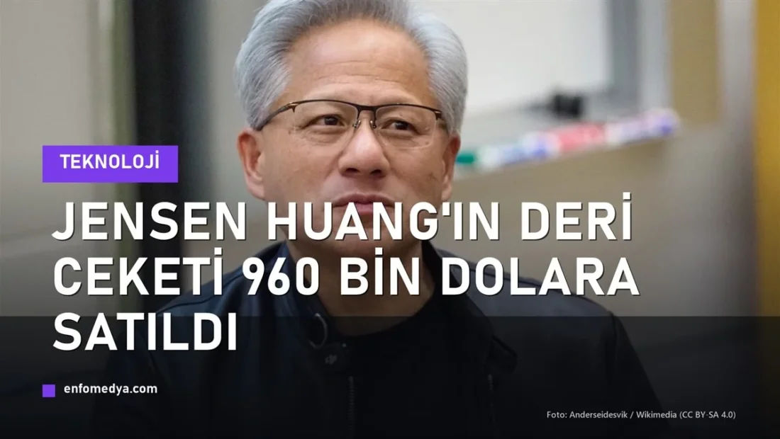 Nvidia CEO'su Jensen Huang siyah deri ceketiyle
