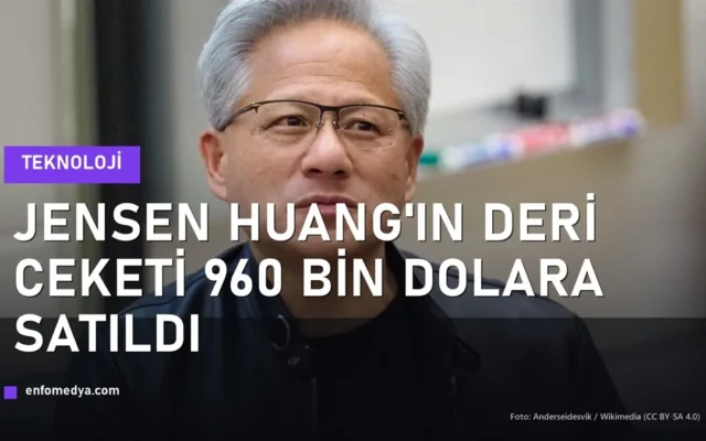 Nvidia CEO'su Jensen Huang siyah deri ceketiyle