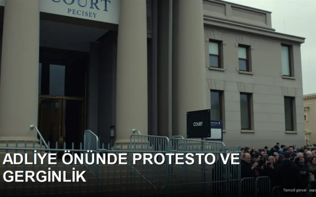 Adliye binası önünde bariyerler ve kalabalık — Kılıçdaroğlu'na protesto