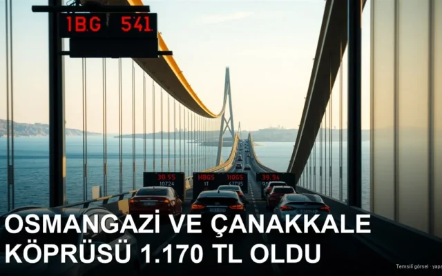 Deniz üzerindeki asma köprü ve HGS geçiş gişeleri
