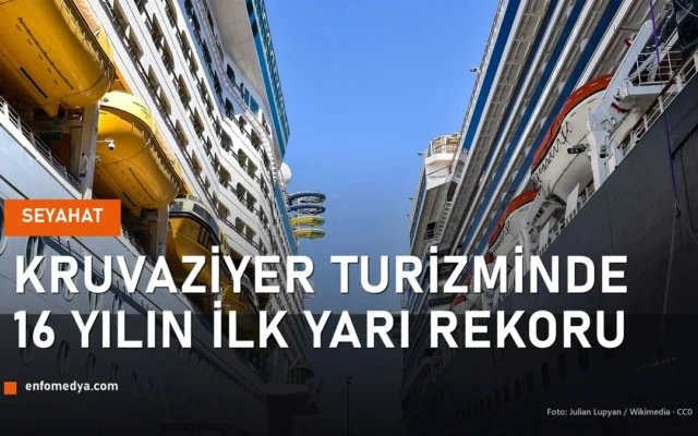Kuşadası Limanı'nda kruvaziyer gemileri — ilk yarı yolcu rekoru