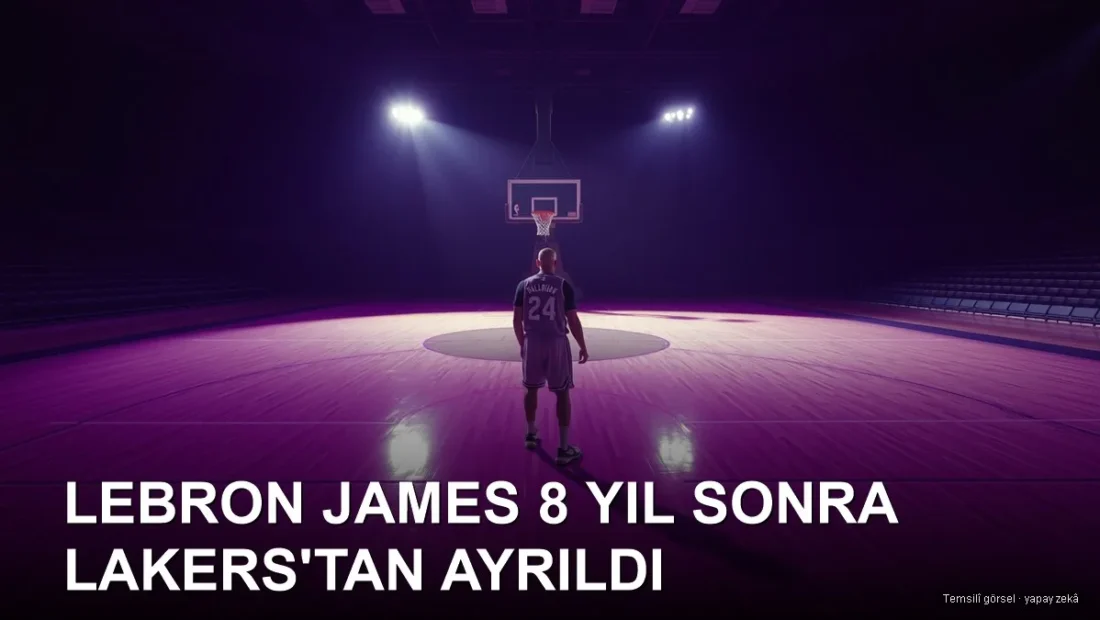 Boş sahada spot ışığı altında tecrübeli basketbol yıldızı