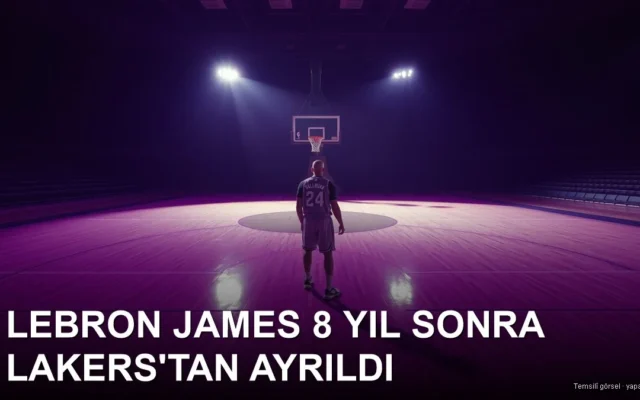 Boş sahada spot ışığı altında tecrübeli basketbol yıldızı