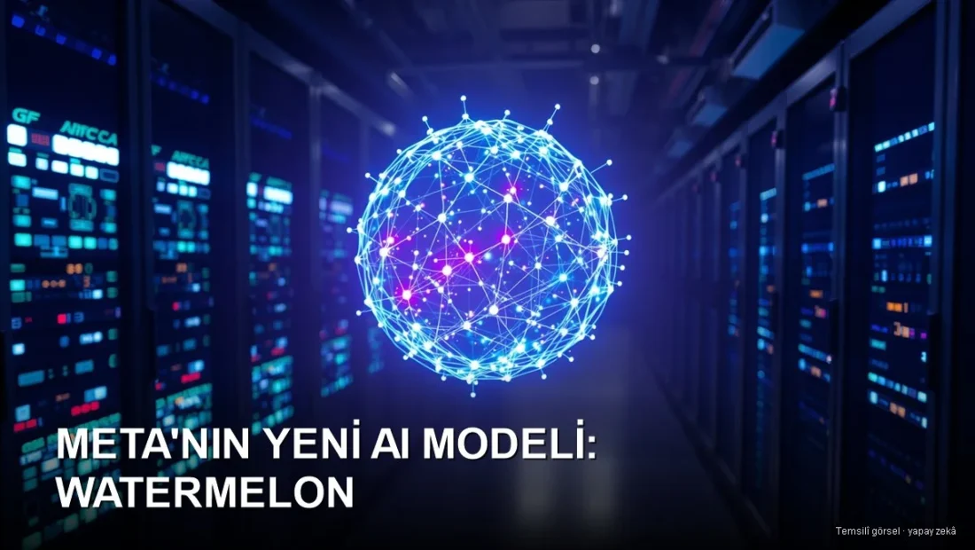 Temsilî görsel (yapay zekâ): parlayan sinir ağı küresi — Meta'nın Watermelon AI modeli
