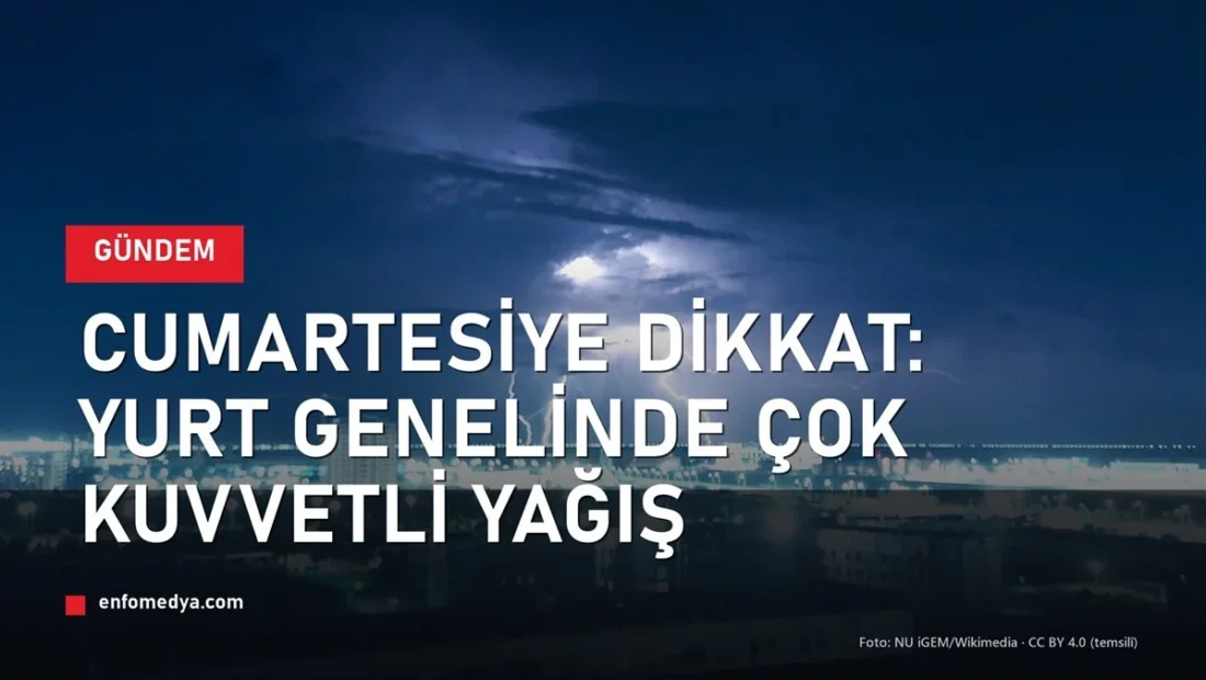 Meteoroloji’den kuvvetli yağış uyarısı: cumartesiye dikkat