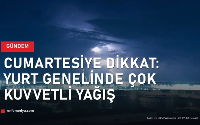Şehir üzerinde gök gürültülü fırtına — kuvvetli yağış uyarısı