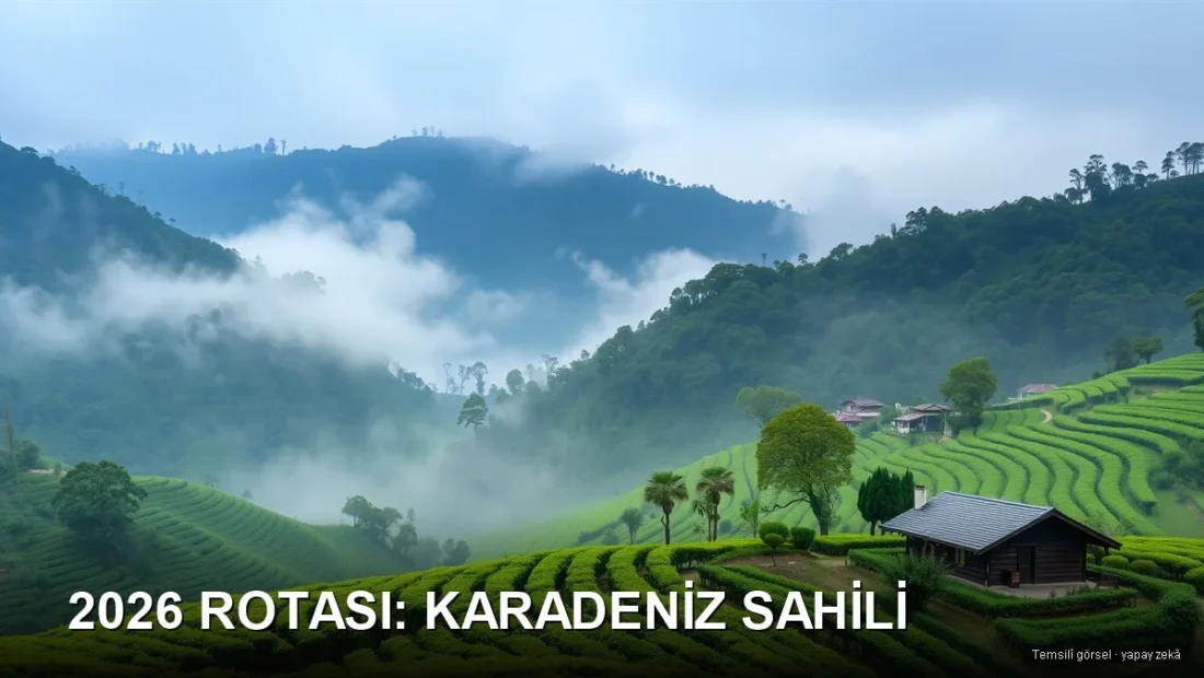 Sisli yeşil Karadeniz yaylaları ve çay bahçeleri — Karadeniz rotası