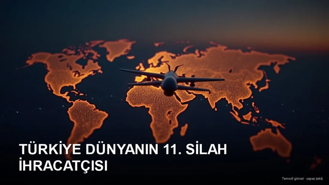 Türkiye savunma ihracatı - İHA silueti dünya haritası üzerinde, küresel silah ihracat sıralaması