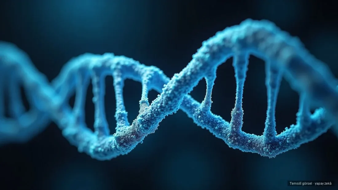 Mavi DNA çift sarmalı ve nöron hücreleri — şizofreni ve bipolar bozukluk genetik çalışması
