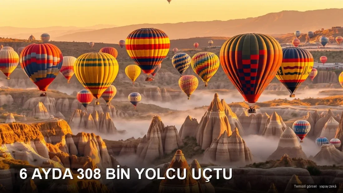 Kapadokya'da gün doğumunda yükselen sıcak hava balonları