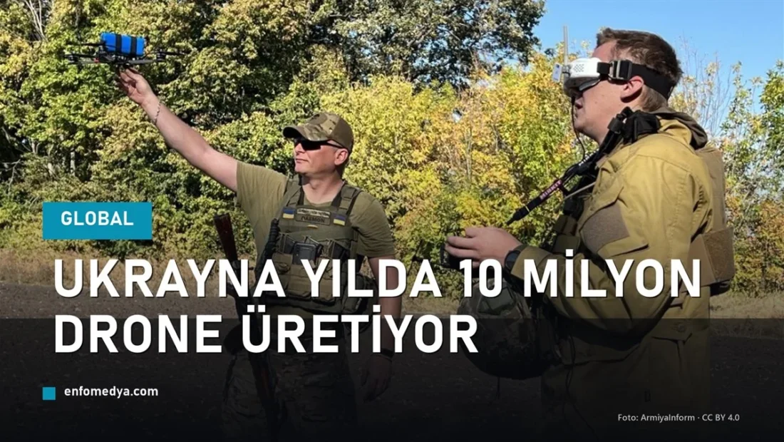 Ukrayna askerleri FPV saldırı dronu ile — yılda 10 milyon drone üretimi