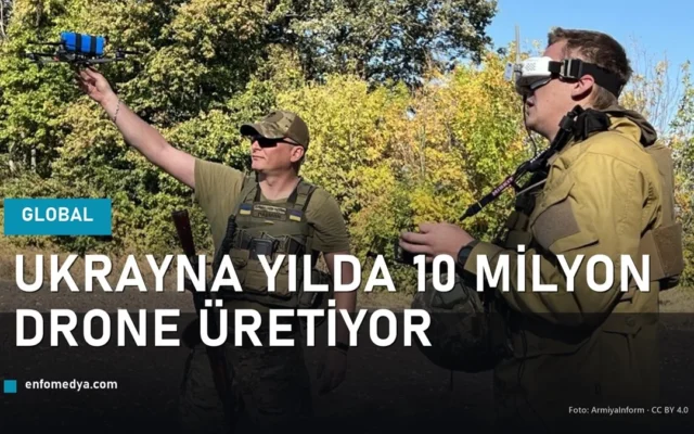 Ukrayna askerleri FPV saldırı dronu ile — yılda 10 milyon drone üretimi